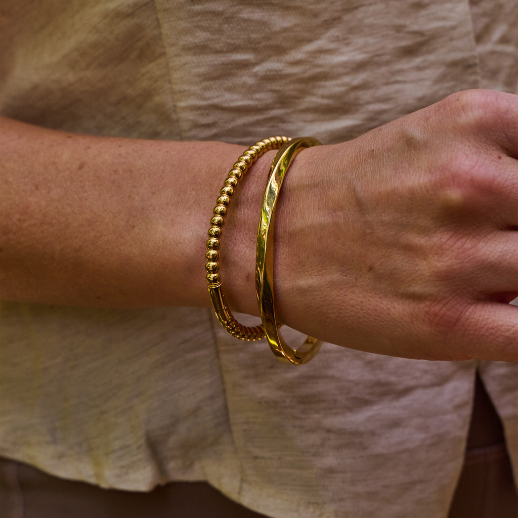 AVA & SKY Bubble Gold Plated Waterproof Bangle