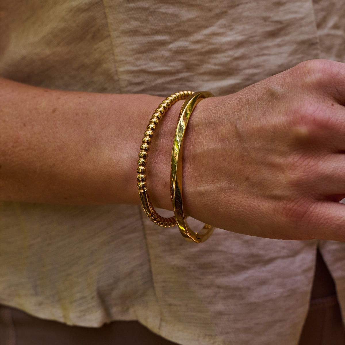 AVA & SKY Bubble Gold Plated Waterproof Bangle