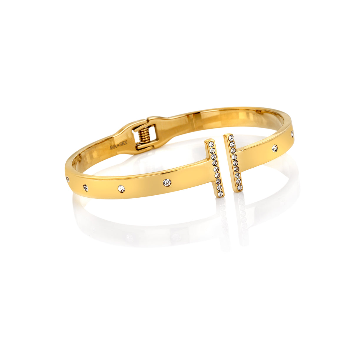 AVA & SKY T-Bar Gold Plated Waterproof Bangle