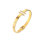 AVA & SKY T-Bar Gold Plated Waterproof Bangle