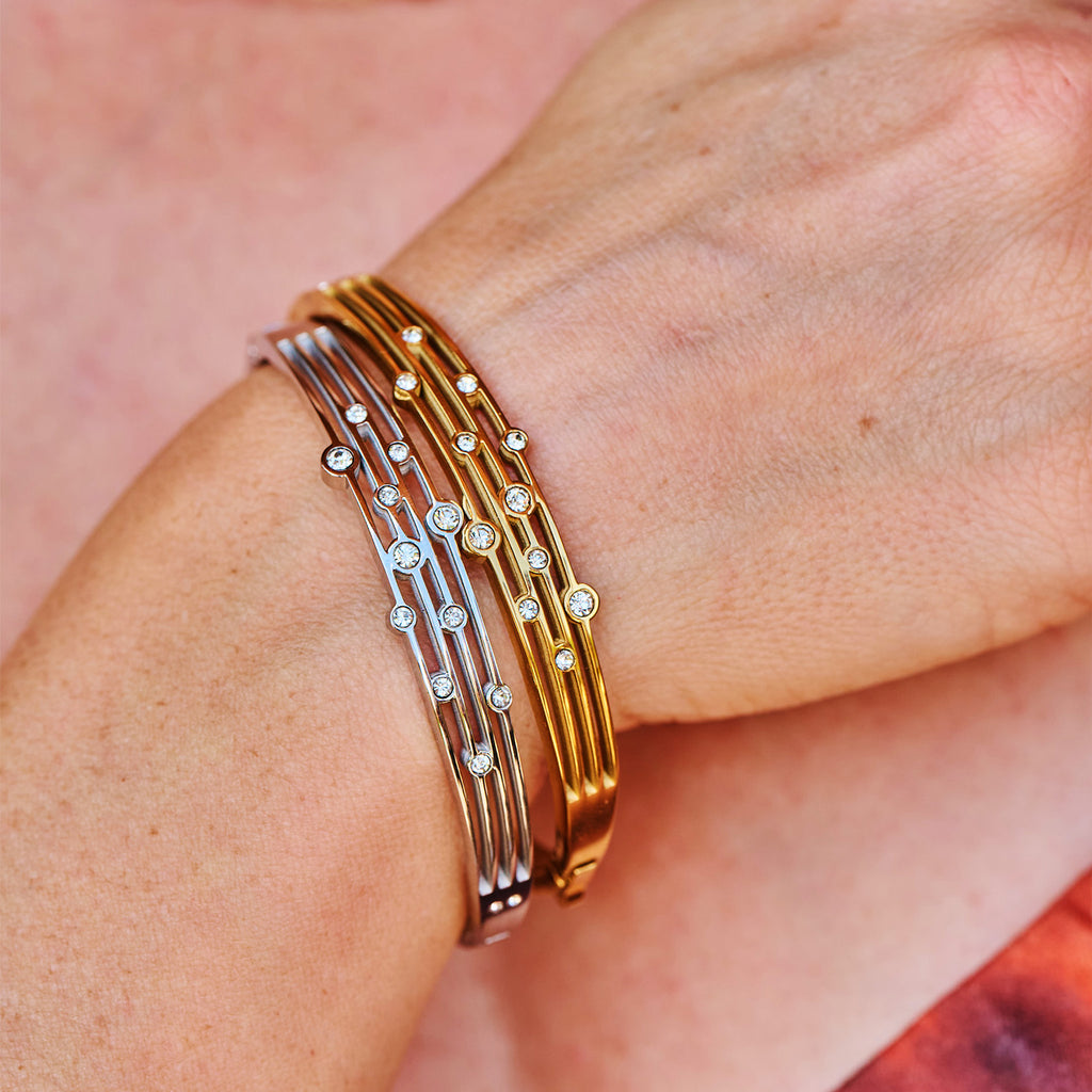 AVA & SKY Halo Gold Plated Waterproof Bangle