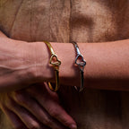 AVA & SKY Linked Heart Gold Plated  Waterproof Bangle