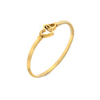 AVA & SKY Linked Heart Gold Plated  Waterproof Bangle