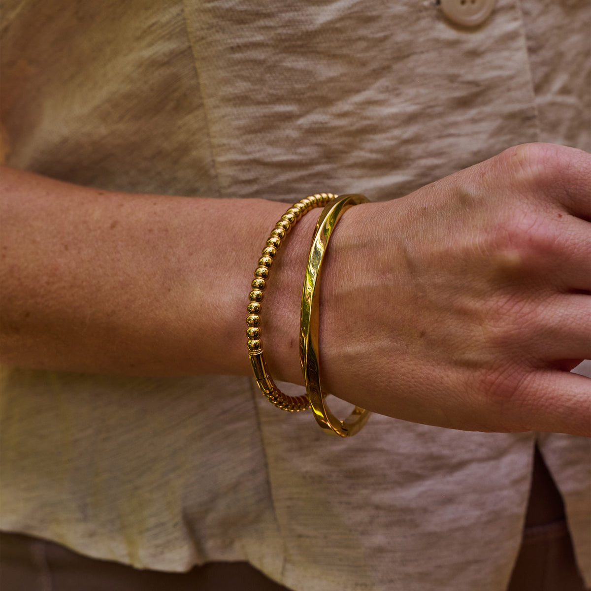 AVA & SKY Cove Gold Plated Waterproof Bangle