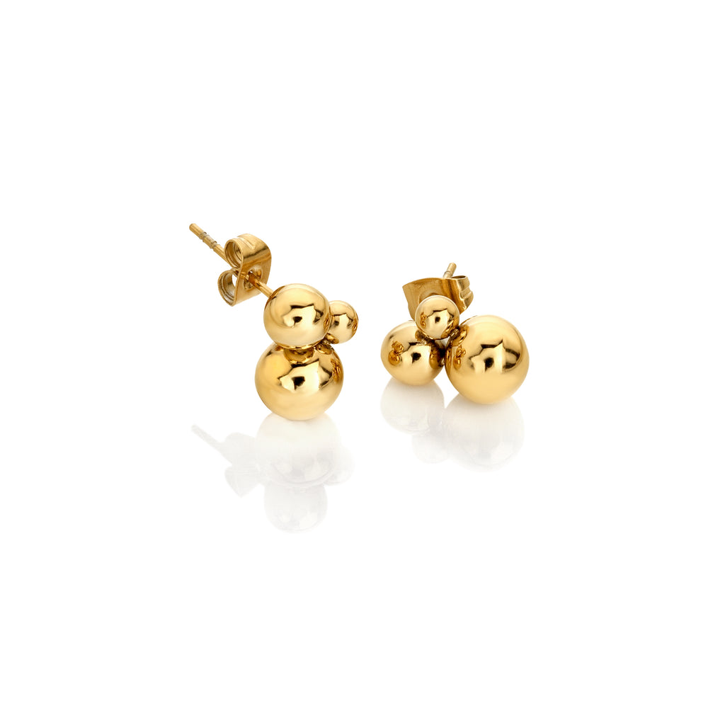 AVA & SKY Bubble Gold Plated Waterproof Studs