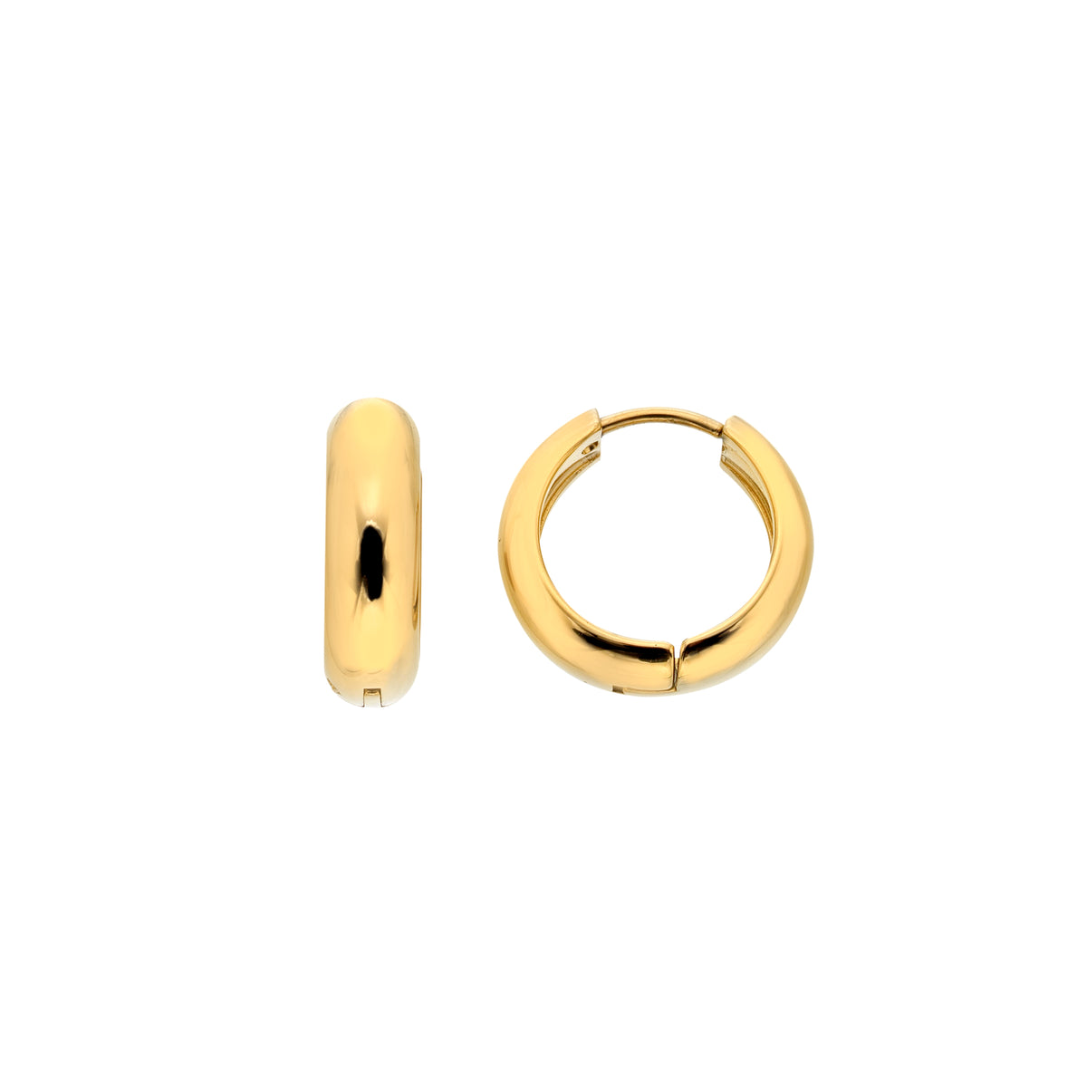 AVA & SKY Chubby Gold Plated Waterproof Hoop Earrings