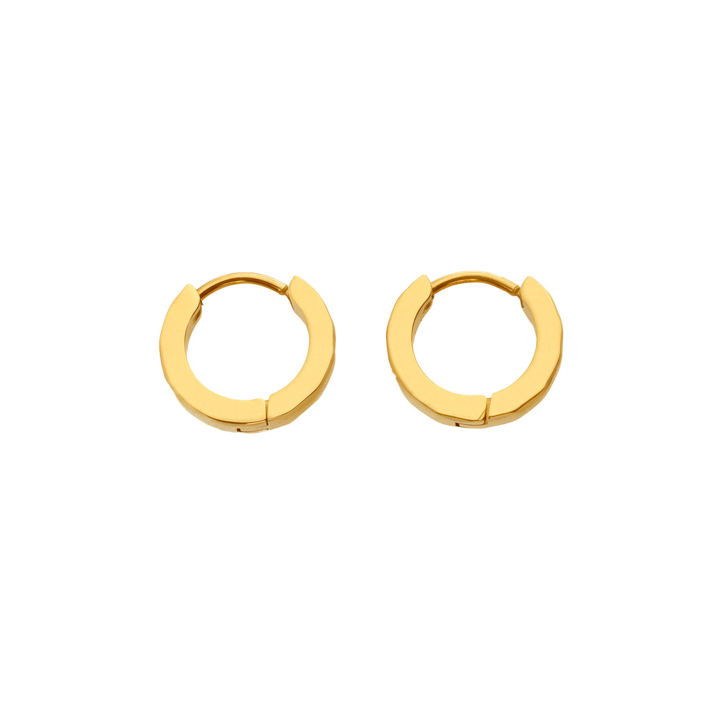 AVA & SKY Squared Gold Plated Waterproof Huggie