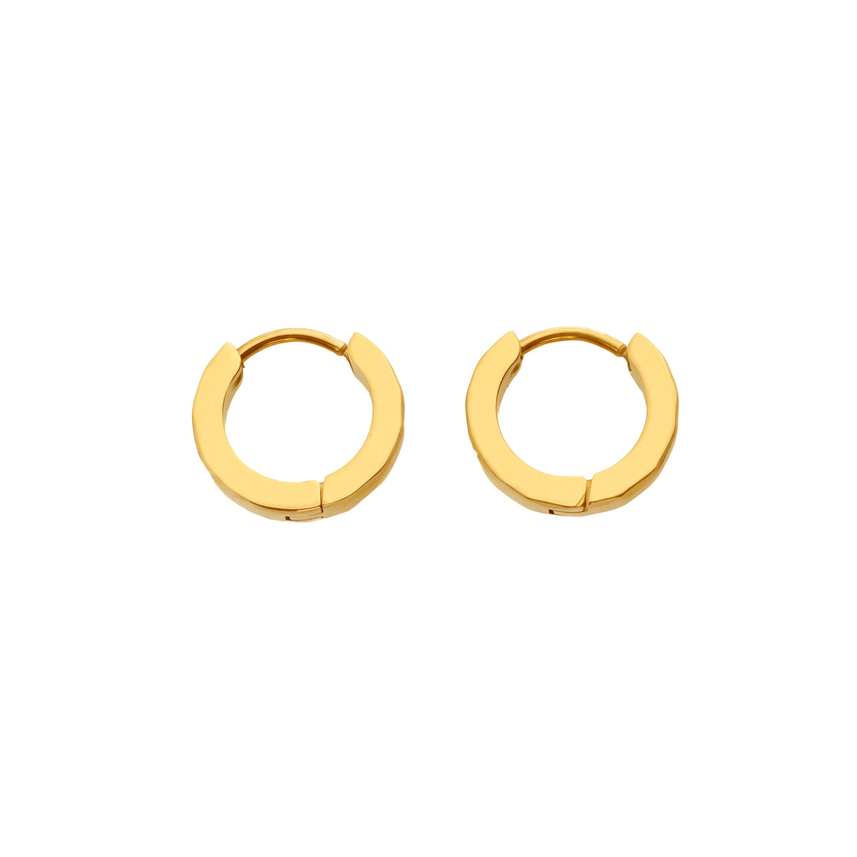 AVA & SKY Squared Gold Plated Waterproof Huggie