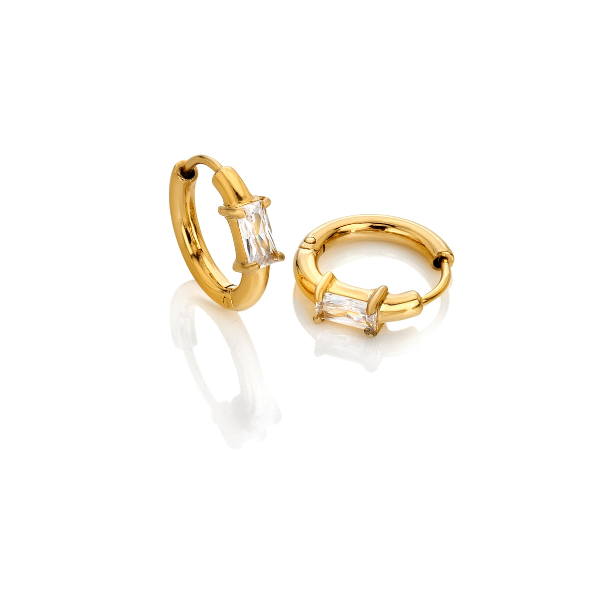 AVA & SKY Wanderlust Gold Plated Waterproof Stone Set Hoops