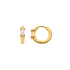 AVA & SKY Wanderlust Gold Plated Waterproof Stone Set Hoops