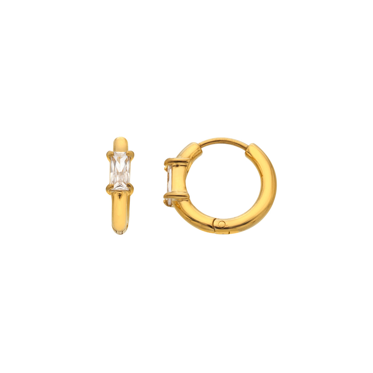 AVA & SKY Wanderlust Gold Plated Waterproof Stone Set Hoops