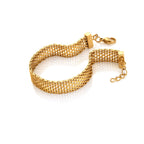 AVA & SKY Mesh Gold Plated Waterproof Bracelet