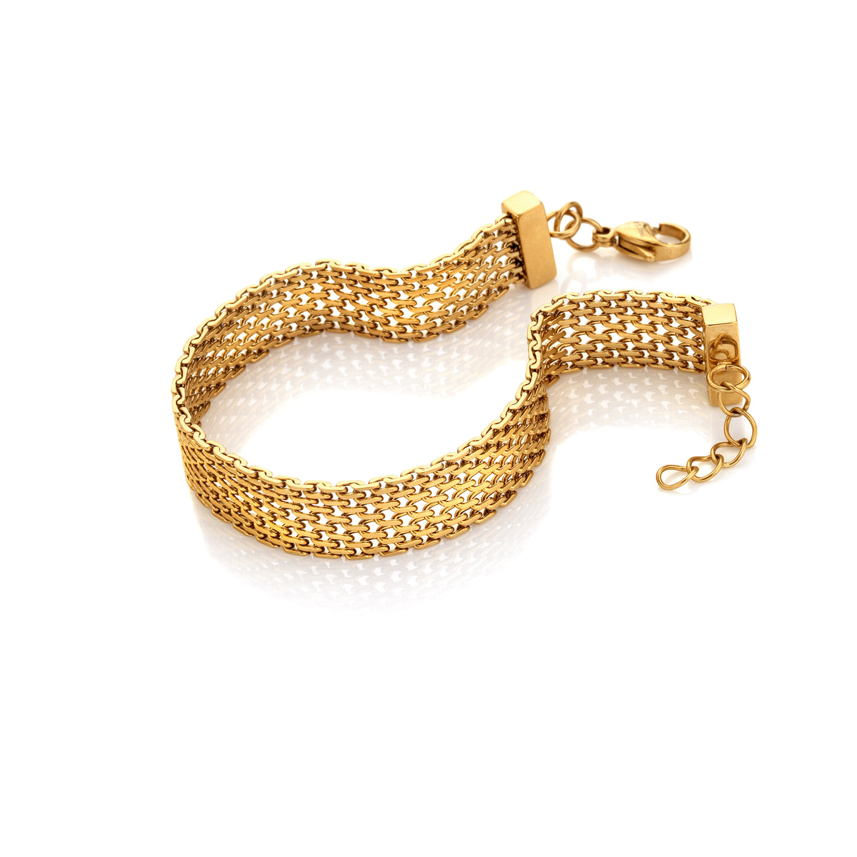 AVA & SKY Mesh Gold Plated Waterproof Bracelet