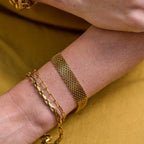 AVA & SKY Mesh Gold Plated Waterproof Bracelet