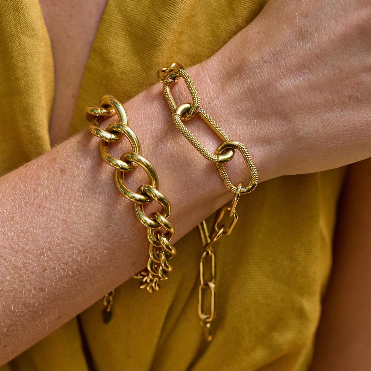 AVA & SKY Icon Gold Plated Waterproof Carabiner Bracelet