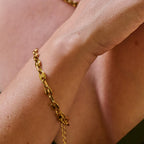 AVA & SKY Coffee Bean Gold Plated Waterproof Bracelet