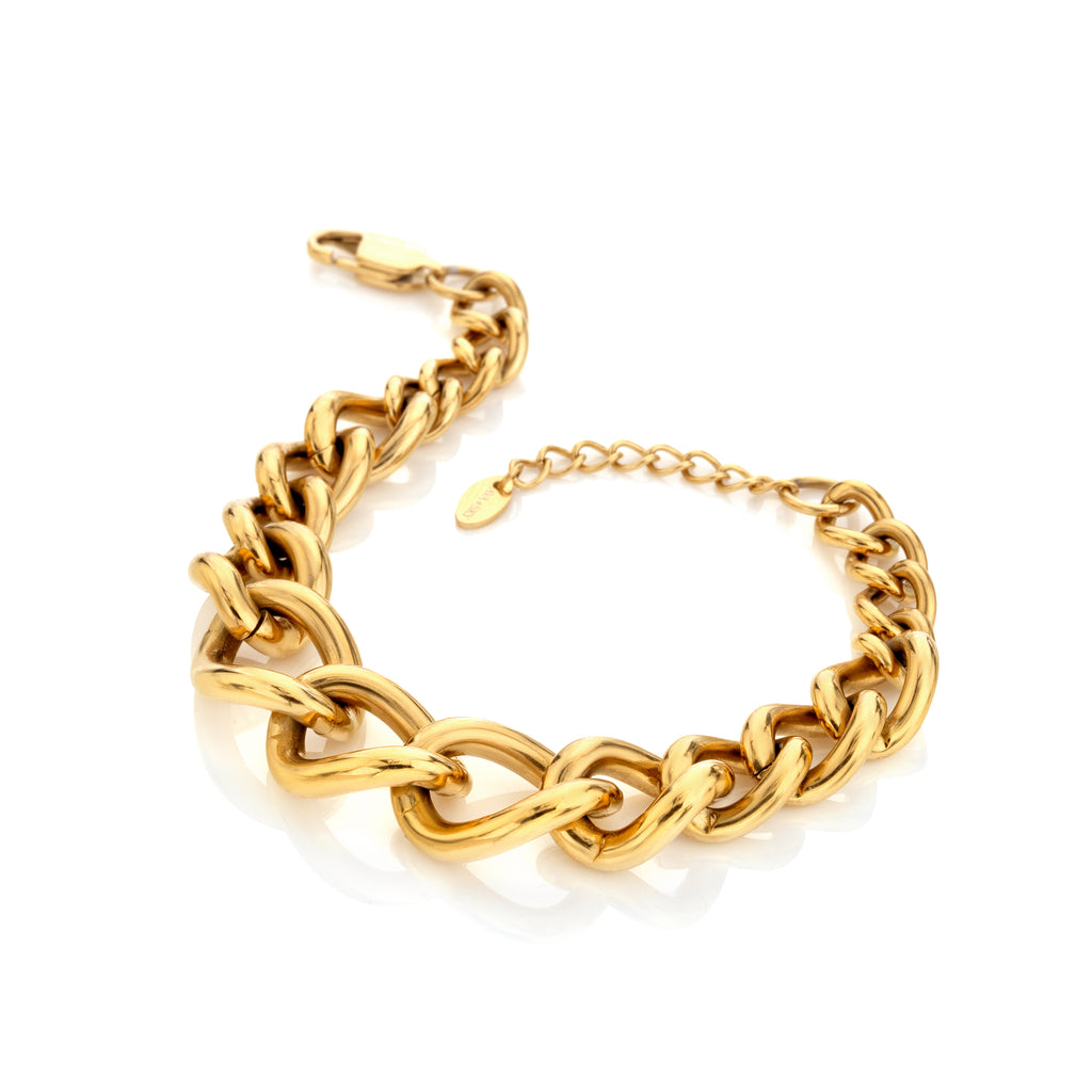 AVA & SKY Graduated Gold Plated Waterproof Bracelet
