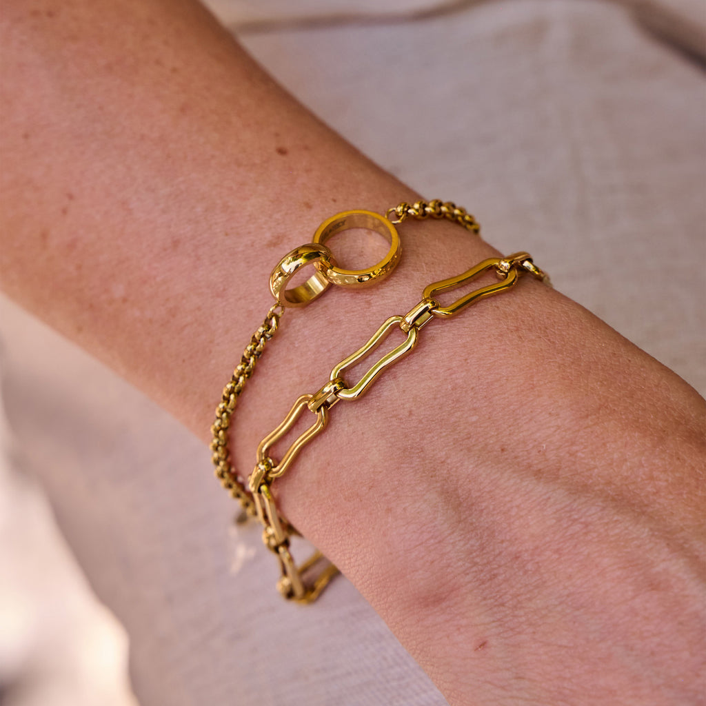 AVA & SKY Organic Paperclip Gold Plated Waterproof Bracelet