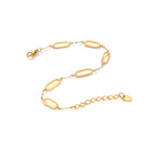 AVA & SKY Interlocking Paperclip Gold Plated Waterproof Bracelet