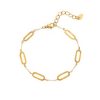 AVA & SKY Interlocking Paperclip Gold Plated Waterproof Bracelet