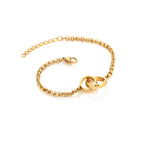 AVA & SKY Interlocking Circles Gold Plated Waterproof Bracelet