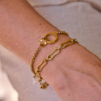 AVA & SKY Interlocking Circles Gold Plated Waterproof Bracelet