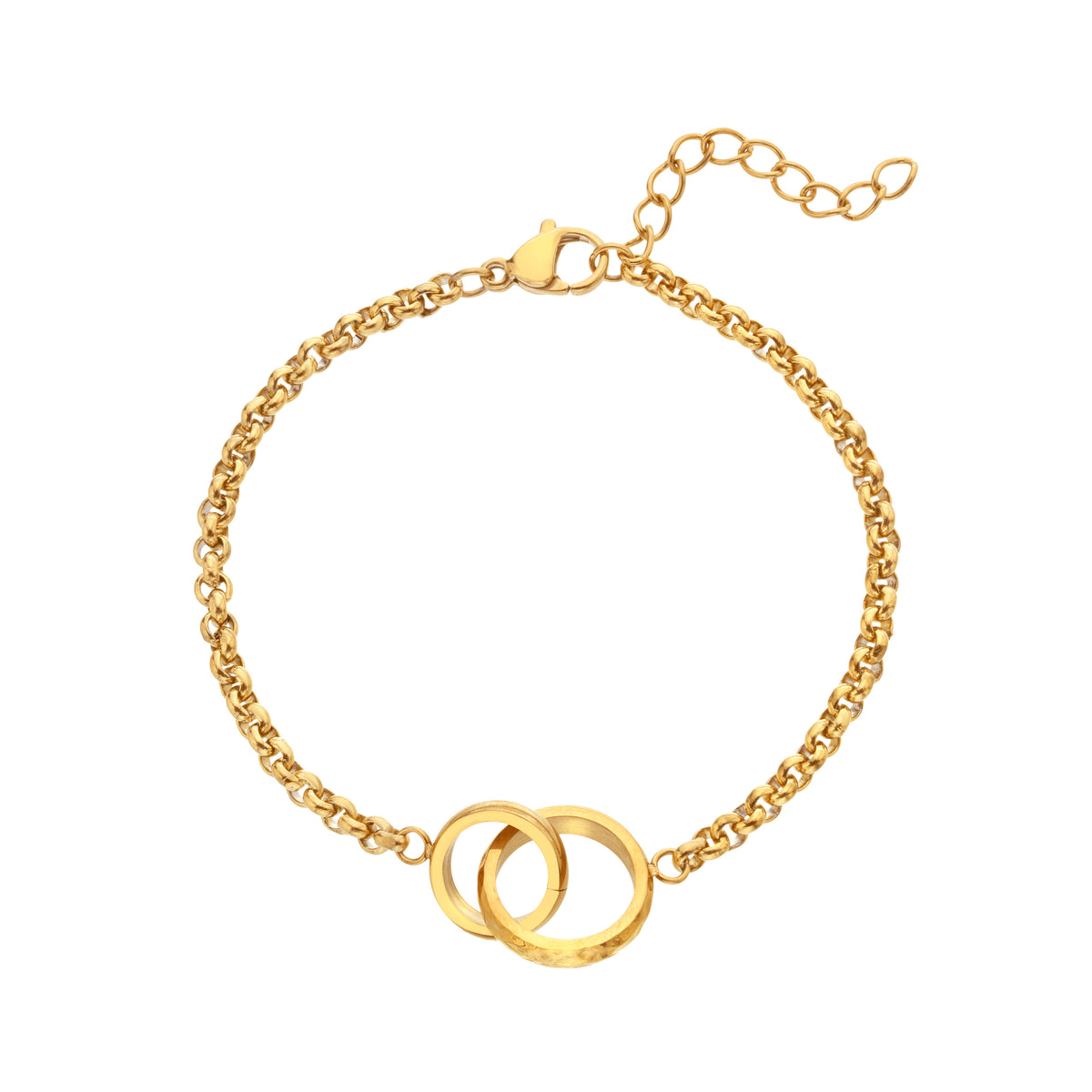 AVA & SKY Interlocking Circles Gold Plated Waterproof Bracelet