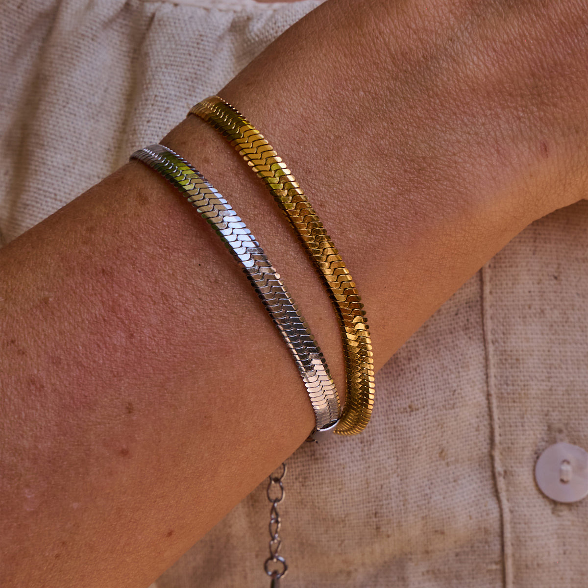 AVA & SKY Snake Gold Plated Waterproof Bracelet
