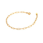 AVA & SKY Paperclip Waterproof Gold Plated Bracelet