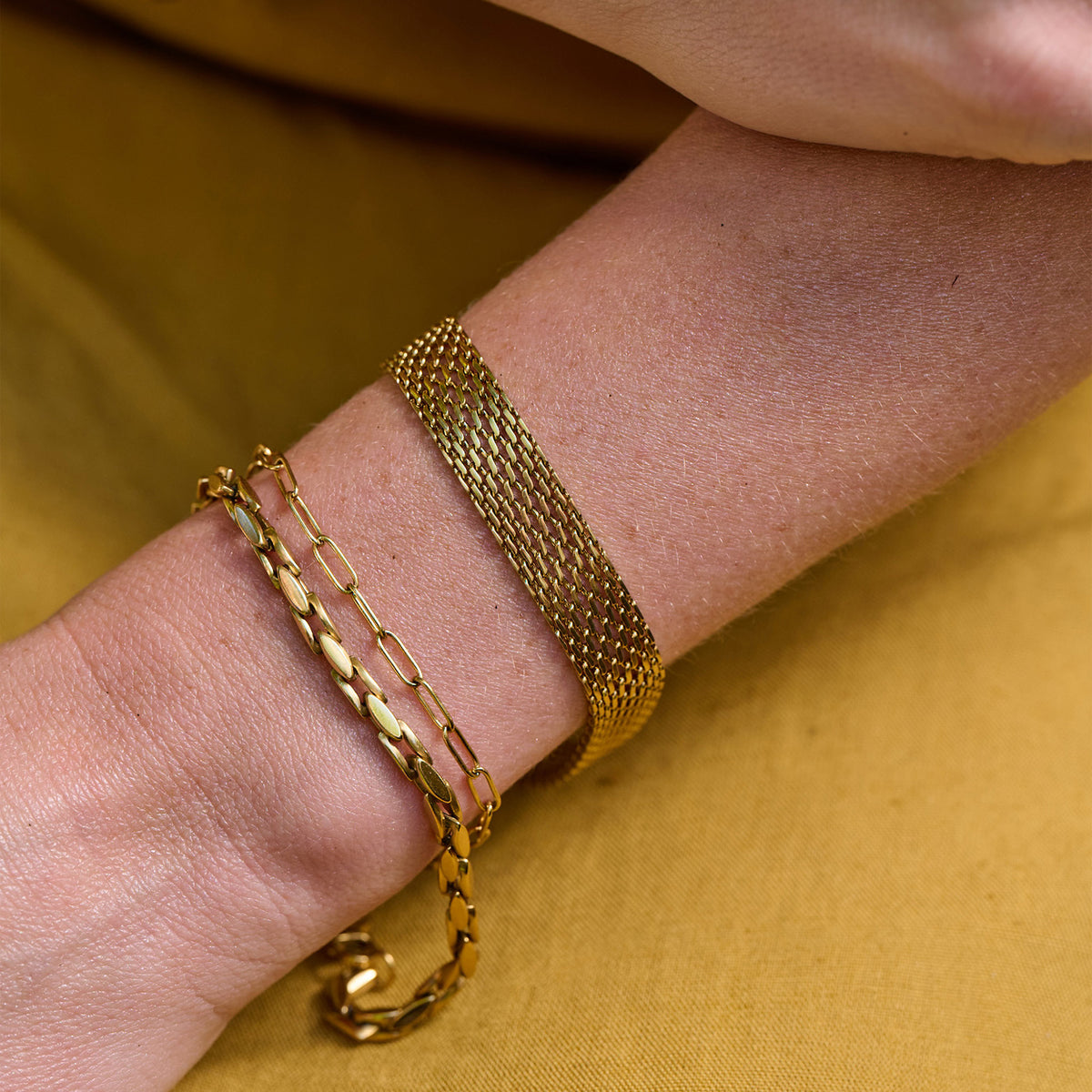 AVA & SKY Paperclip Waterproof Gold Plated Bracelet