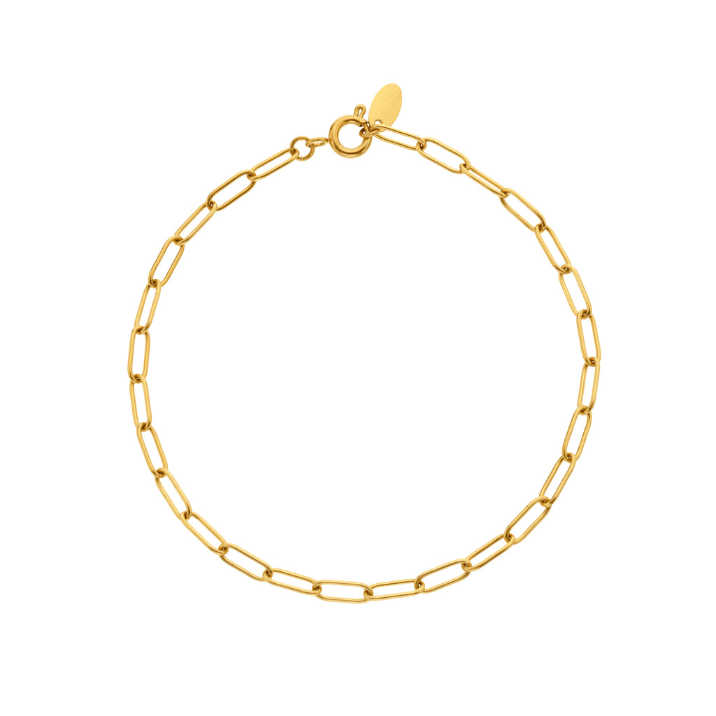 AVA & SKY Paperclip Waterproof Gold Plated Bracelet