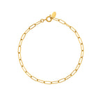 AVA & SKY Paperclip Waterproof Gold Plated Bracelet