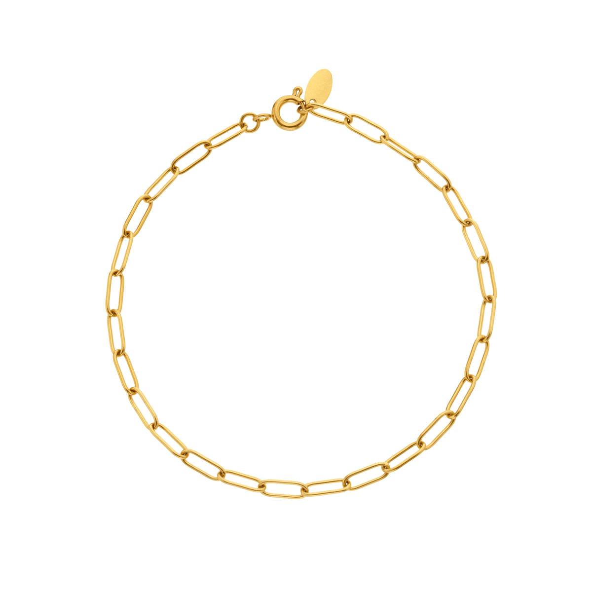 AVA & SKY Paperclip Waterproof Gold Plated Bracelet