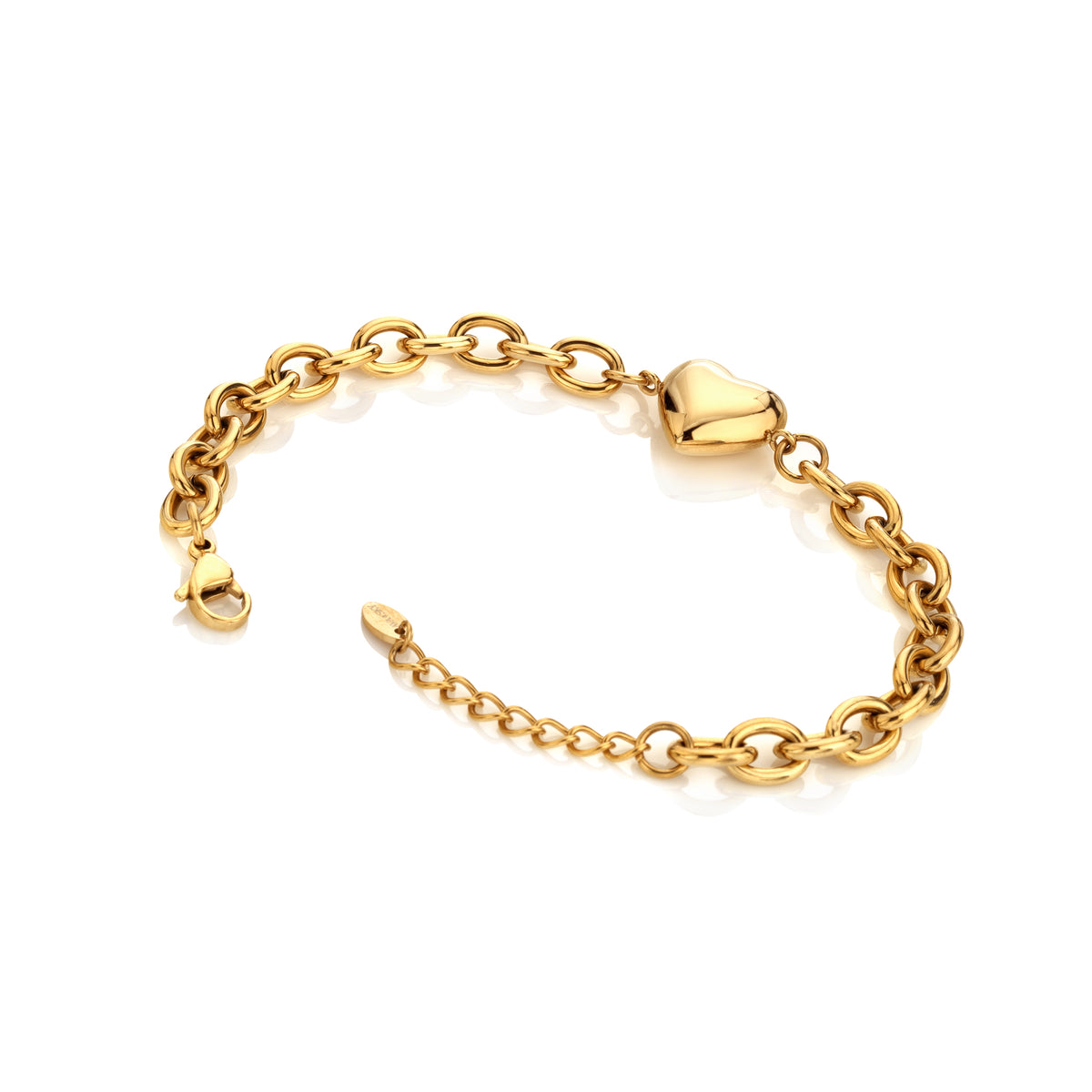 AVA & SKY Chunky Heart Gold Plated Waterproof Bracelet