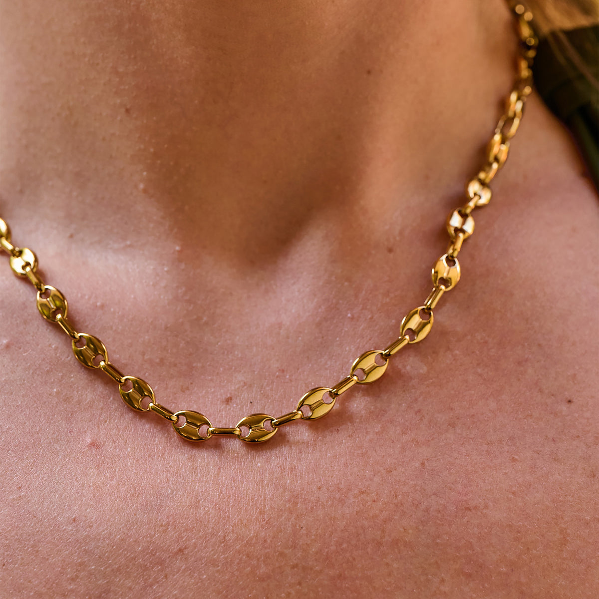 AVA & SKY Coffee Bean Gold Plated Waterproof Necklace