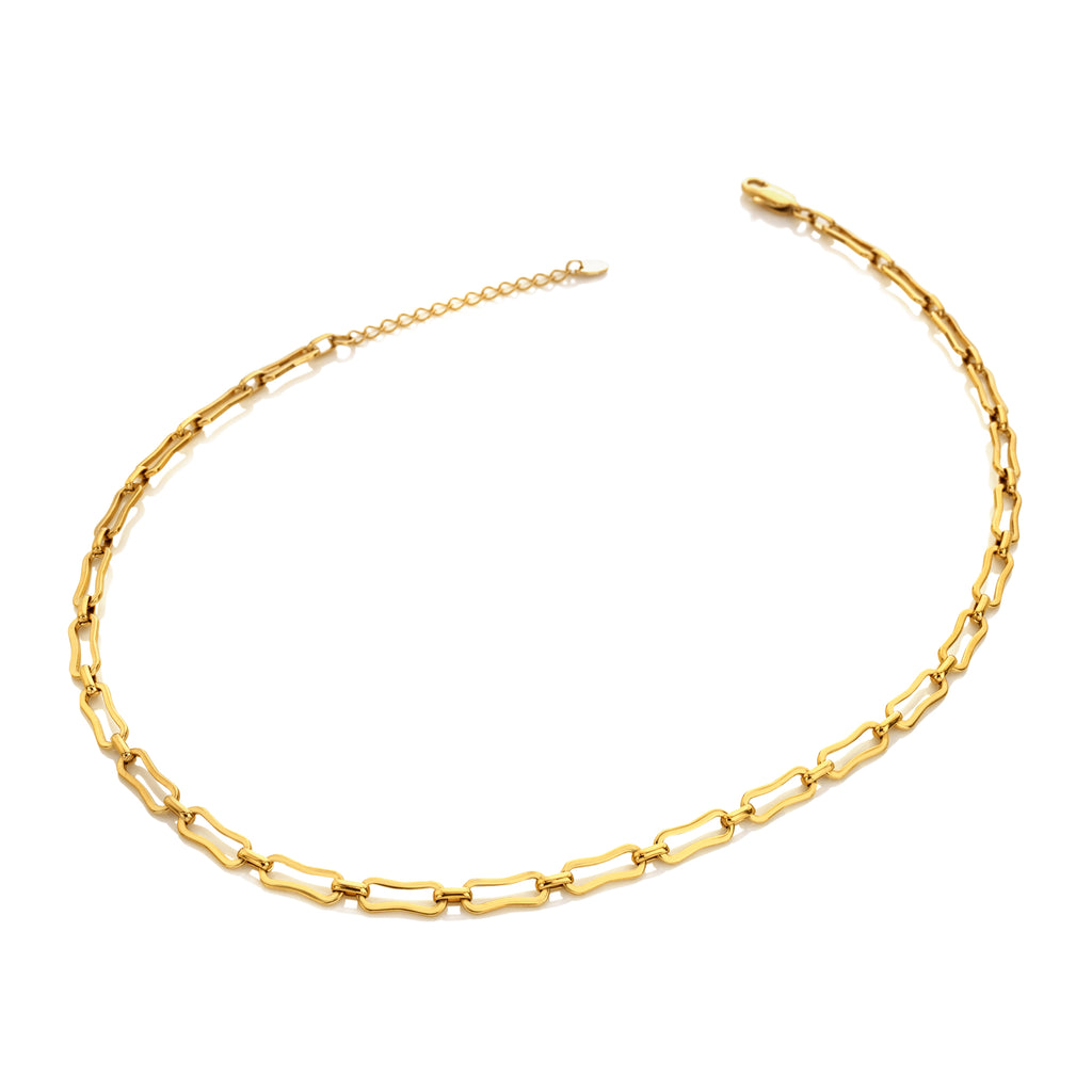 AVA & SKY Organic Paperclip Gold Plated Waterproof Necklace