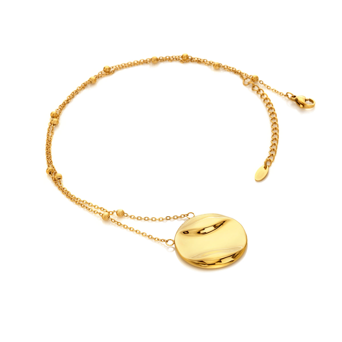 AVA & SKY Riviera Gold Plated Waterproof Disc Necklace