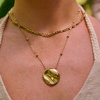 AVA & SKY Riviera Gold Plated Waterproof Disc Necklace