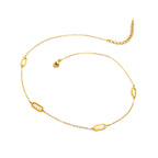AVA & SKY Intermittent Paperclip Gold Plated Waterproof Necklace