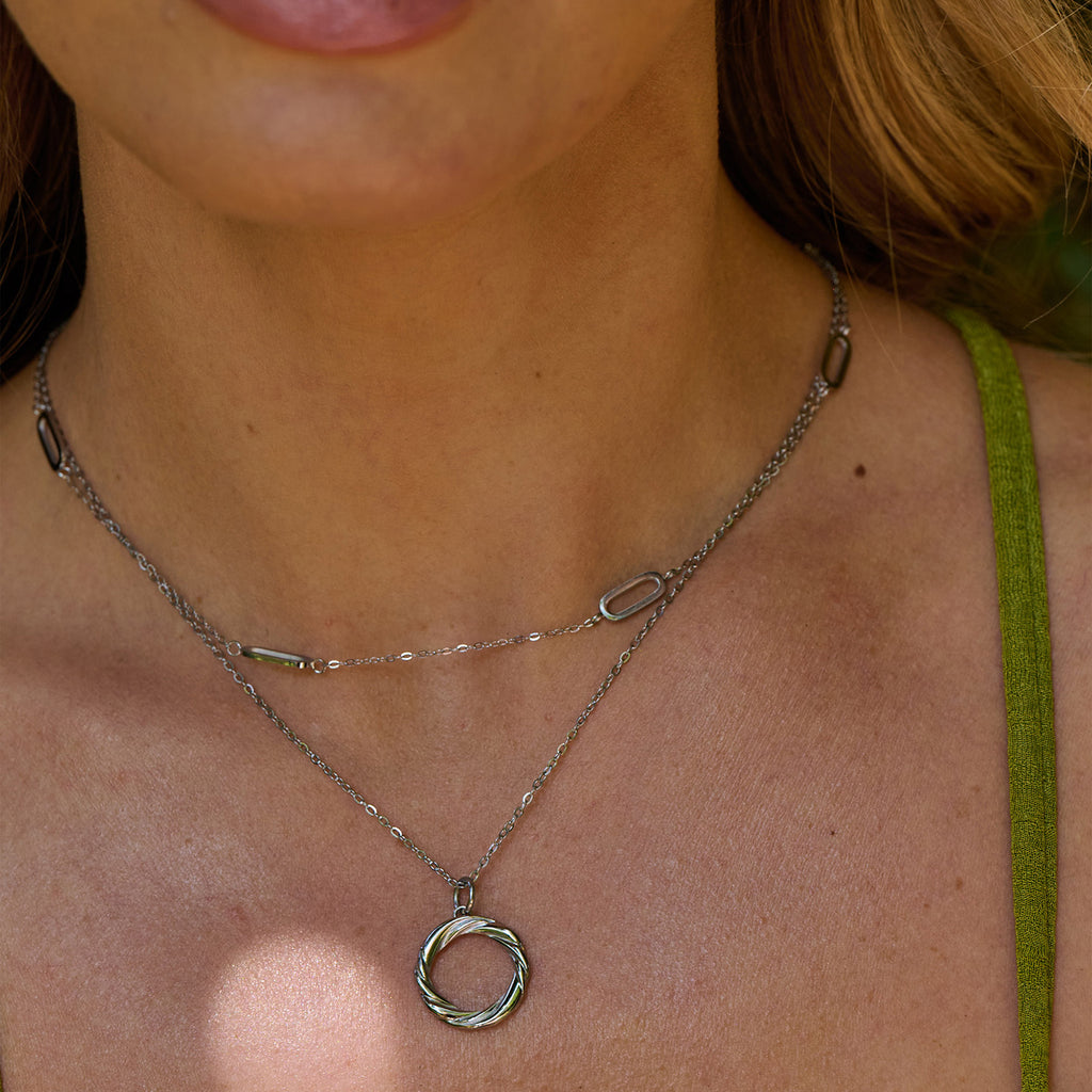 AVA & SKY Intermittent Paperclip Waterproof Necklace