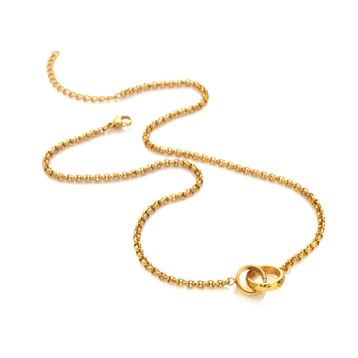 AVA & SKY Interlocking Circles Gold Plated Waterproof Necklace