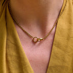 AVA & SKY Interlocking Circles Gold Plated Waterproof Necklace