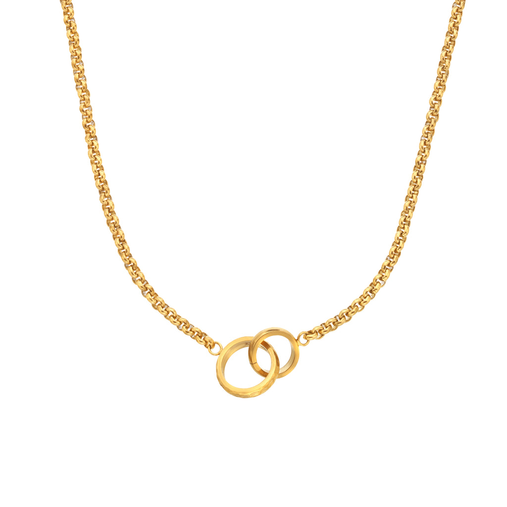 AVA & SKY Interlocking Circles Gold Plated Waterproof Necklace