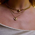 AVA & SKY Chunky Heart Gold Plated Waterproof Necklace