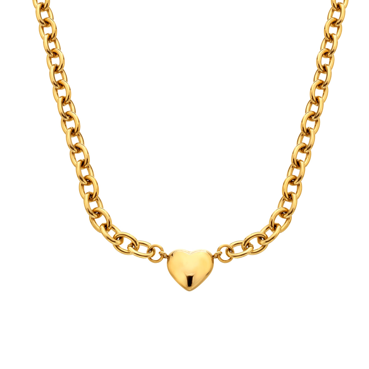 AVA & SKY Chunky Heart Gold Plated Waterproof Necklace