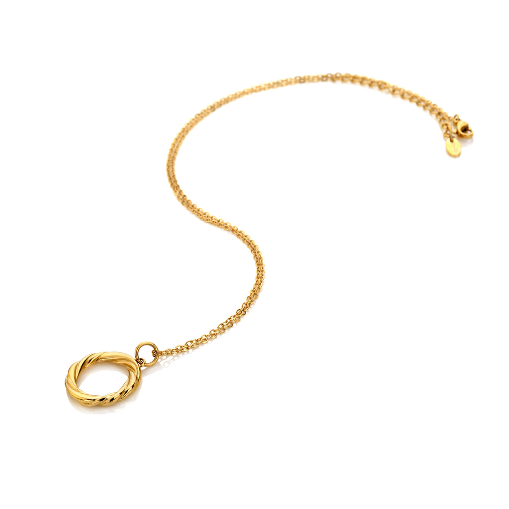 AVA & SKY Twisted Ribbon Gold Plated Waterproof Necklace