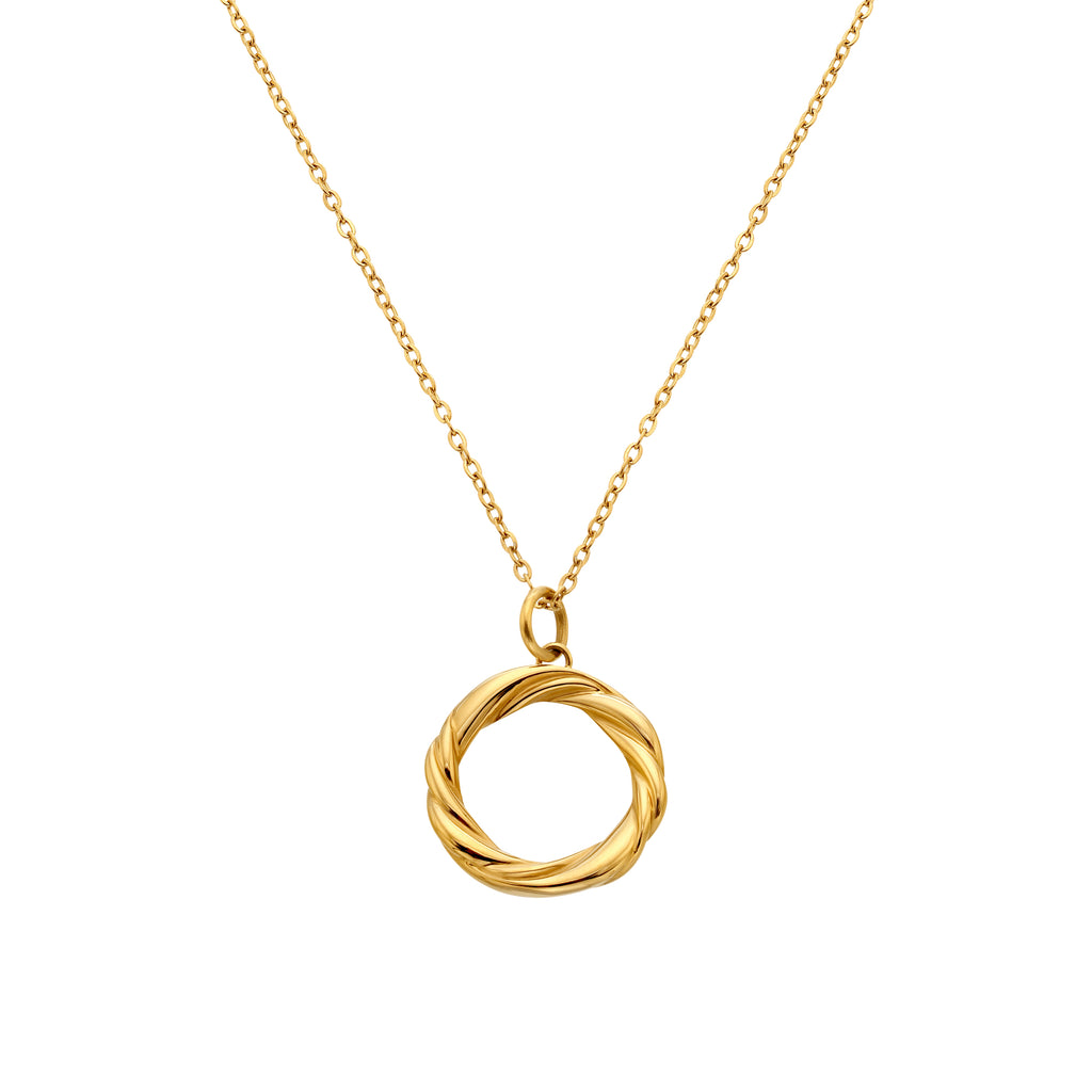 AVA & SKY Twisted Ribbon Gold Plated Waterproof Necklace