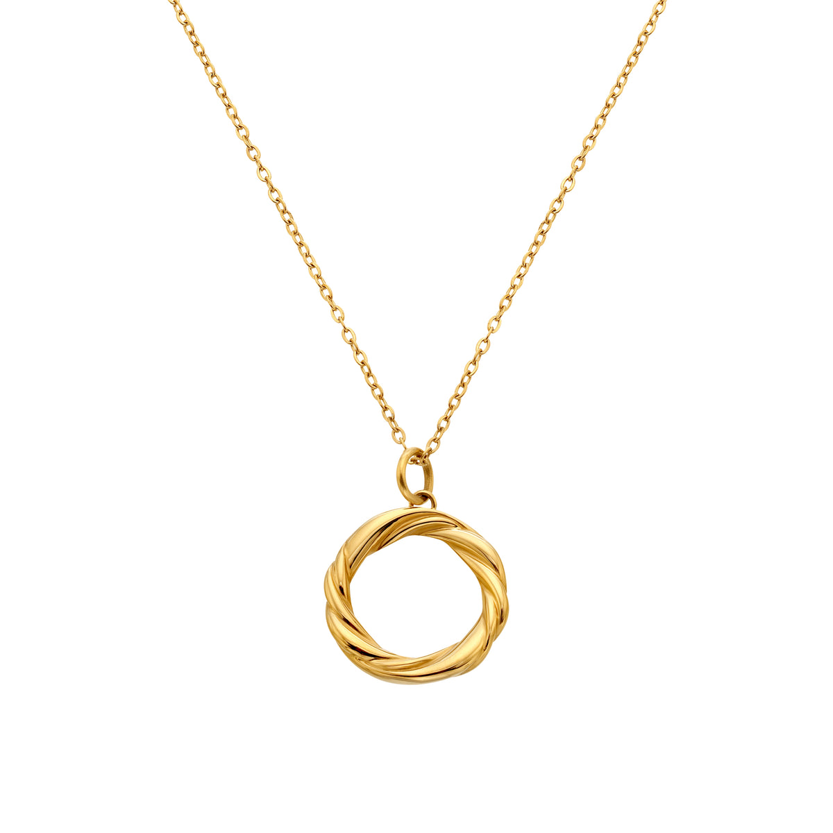 AVA & SKY Twisted Ribbon Gold Plated Waterproof Necklace
