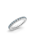 Dazzling Colour Flex ring 2.5mm Aquamarine 925 Gold Plated