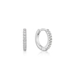 Silver Sparkle Huggie Hoop Earrings